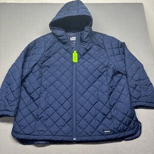 NWT Lands End Feather Free Insulated Jacket Size Womens 3XL Navy Blue Full Zip